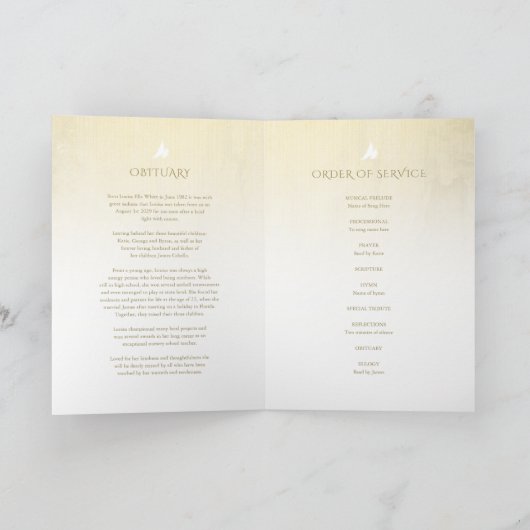 De begrafenis programmaorde van de dienstroom nam programma (Binnen)