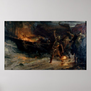 De begrafenis van een Viking door Frank Bernard Di Poster