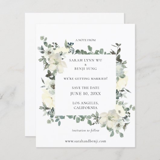 De begroting Dusty Blue & White Floral sparen de D (Voorkant / Achterkant)