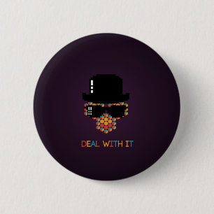 De behandeling met het - patroonaap met een pixelp ronde button 5,7 cm