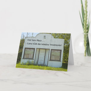 De Behandelingen van het venster - grappige Verand Aankondiging