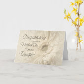 De beige Kaart van de Gelukwensen van het Huwelijk (Gele Bloem)