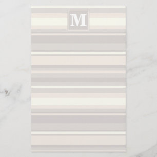 De beige strepen van het monogram briefpapier