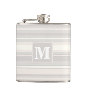 De beige strepen van het monogram heupfles