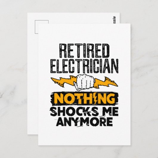 De bejaarde elektricien laat me niets meer schrikk briefkaart (Voorkant / Achterkant)