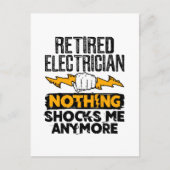 De bejaarde elektricien laat me niets meer schrikk briefkaart (Voorkant)