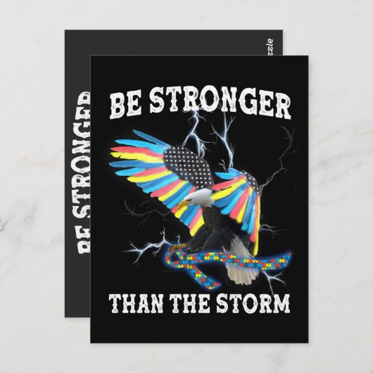 De bekendheid van autisme Eagle is sterker dan het Briefkaart (Voorkant / Achterkant)