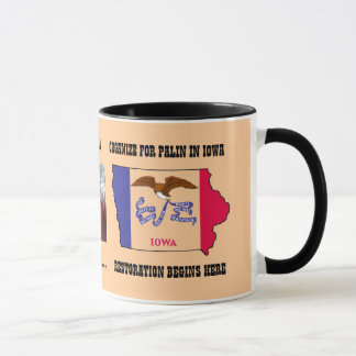 De beker organiseert palin in Iowa Mok