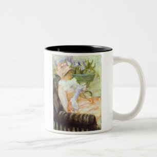 De beker van Tea, portret van Lydia, Mary Cassatt Tweekleurige Koffiemok