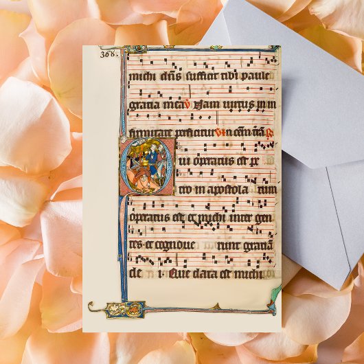 De bekering van Paulus Middeleeuws manuscript Briefkaart