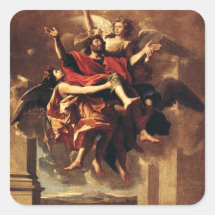 De Bekering van Sint-Paulus Fijn Kunst Vierkante Sticker