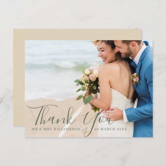 De bekleding van het manuscript trouwt dank u foto briefkaart (Voorkant / Achterkant)