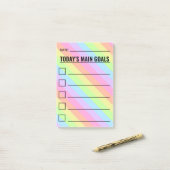 De belangrijkste doelstelling van vandaag de regen post-it® notes (Op bureau)