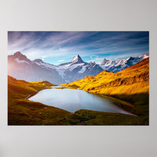 De belangrijkste pieken van Schreckhorn en Wetterh Poster