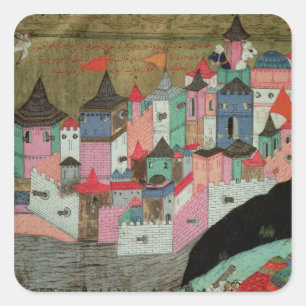 De belegering van Belgrado Vierkante Sticker