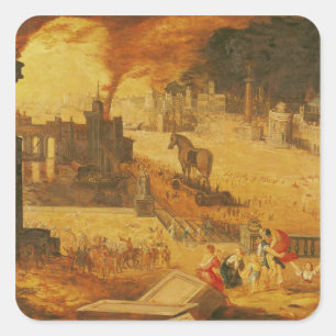 De belegering van Troy Vierkante Sticker