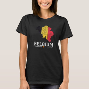 de belgische kaart en de vlag Souvenir in nood in  T-shirt