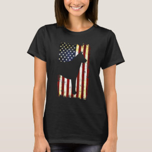 de belgische malinois silhouette amerikaanse vlag t-shirt