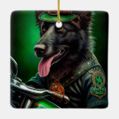 De Belgische Shepherd-fiets St. Patrick's Day Keramisch Ornament (Achterkant)