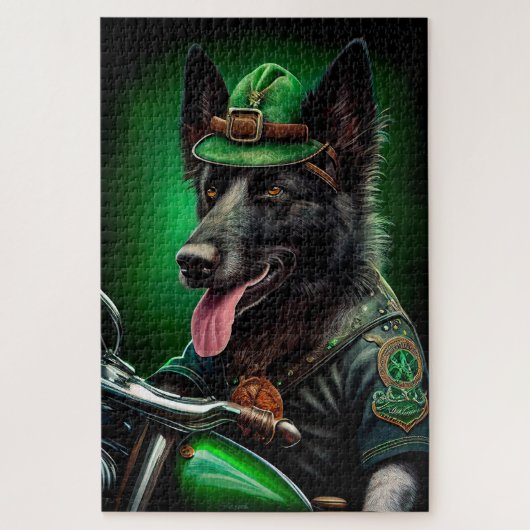 De Belgische Shepherd-fiets St. Patrick's Day Legpuzzel (Verticaal)