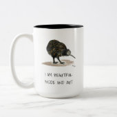 De Belles Affirmations Kiwi Mug à café à deux tons (Gauche)