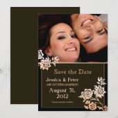 de belles élégantes invitations photo de save the  (Devant / Derrière)