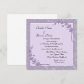 De belles invitations de mariage florales lavande (Devant / Derrière)