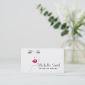 De belles lèvres roses font carte de visite artist (Debout devant)