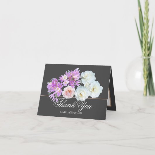 De belles roses et des crocus élégants Merci (Devant)