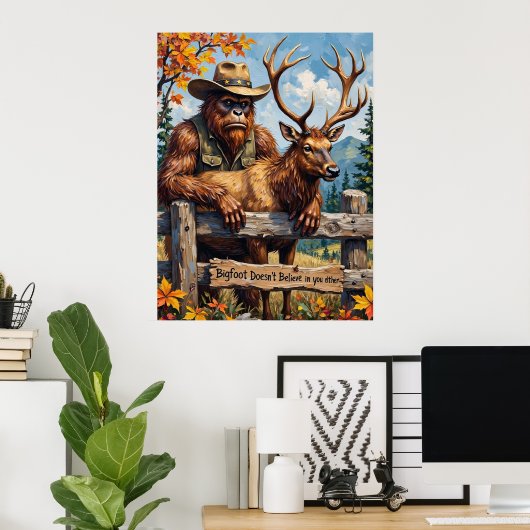De Belovige Barrière Bigfoot Herfst Poster (Thuiskantoor)