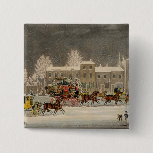 De benadering van Kerstmis, gegraveerd door George Vierkante Button 5,1 Cm