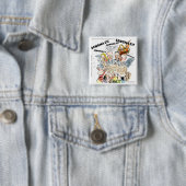 De Benghazi Shuffle Grappig Vierkante Button 5,1 Cm (In situ)