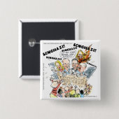 De Benghazi Shuffle Grappig Vierkante Button 5,1 Cm (Voorkant /achterkant)