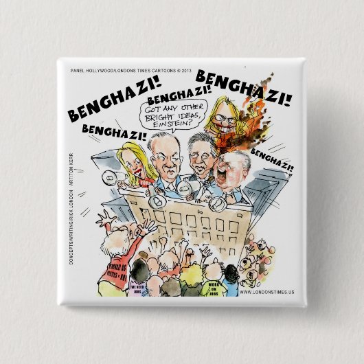 De Benghazi Shuffle Grappig Vierkante Button 5,1 Cm (Voorkant)