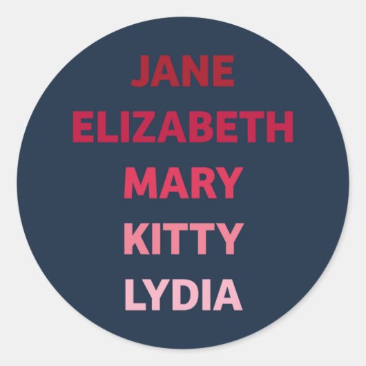 De Bennetzusters van Pride en Prejudice Ronde Sticker (Voorkant)