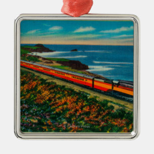 De beperkte treinen van het daglicht in Californi Metalen Ornament