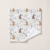 De Beren van de klap in het Patroon van Bossen Bad Handdoek (Wasdoekje)