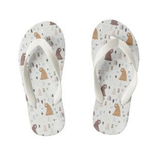 De Beren van de klap in het Patroon van Bossen Kinder Teenslippers
