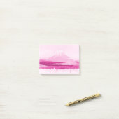 De berg Fuji roze post, schattige waterverf Post-it® Notes (Op bureau)