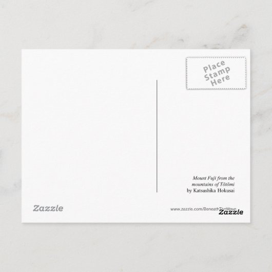 De berg Fuji uit de bergen Tōtō (Hokusai) Briefkaart (Achterkant)