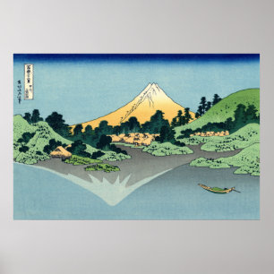 De berg Fuji weerspiegeld in het meer van Kawaguch Poster