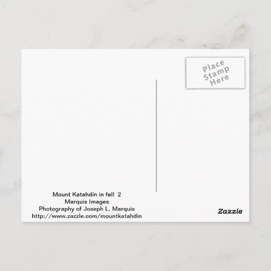 De berg Katahdin in herfst 2 Briefkaart (Achterkant)