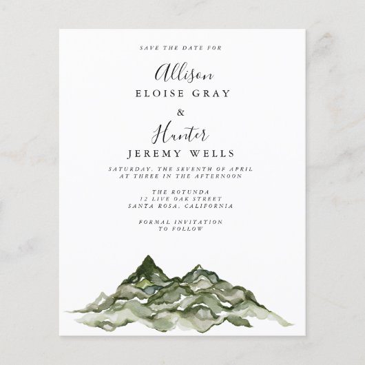 De berg van de begroting bewaart de Datumbrochure Flyer (Voorkant)