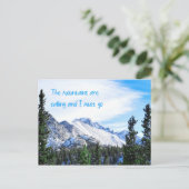 De bergen bellen en ik moet gaan briefkaart (Staand voorkant)