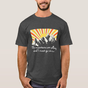 De bergen noemen de Retro Sunrise T-shirt