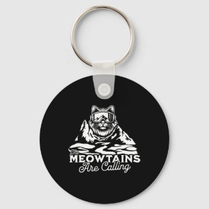 De bergen noemen de snowboards "Funny Cat Mannen" Sleutelhanger