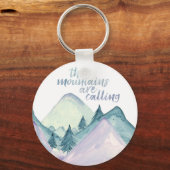 De bergen noemen Waterverf Sleutelhanger (Voorkant)
