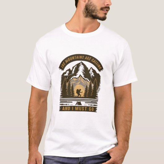 De bergen noemen zich bergbeklimmer t-shirt (Voorkant)
