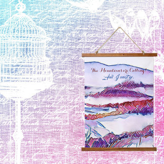 De bergen roepen en ik moet muurkunst doen hangend wandkleed