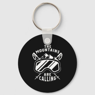 De bergen roepen ski - ski brillen skien sleutelhanger